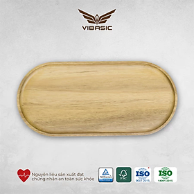 Mua Khay gỗ keo đa năng hình oval Vibasic  đa dạng kích thước  chụp hình decor đựng đồ trang trí