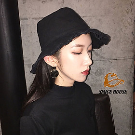 Mũ tai bèo viền rách đơn giản mà phong cách dành cho cặp đôi thời trang mùa hè/ Nón bucket viền rách tua rua vải kaki jeans vành rộng - Smice House