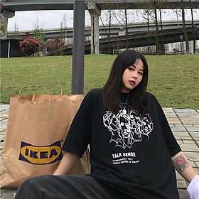 Áo thun oversize nam nữ talk sense chất liệu vải tốt cotton M L XL màu đen Trumunisex aothununisex aophongnam