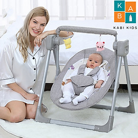 Nôi điện cho bé có chế độ hẹn giờ rung 5 cấp độ có nhạc ru kết nối từ xa có thể mang đi xa và túi cất giữ Gấp Siêu Gọn