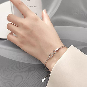 Lắc tay nữ Minh Tâm Jewelry hình vô cực trái tim bạc 925 cao cấp