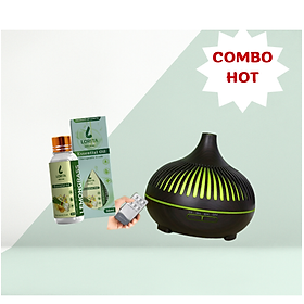 Mua Combo MÁY XÔNG TINH DẦU SIÊU ÂM HÀNG NHẬP KHẨU CAO CẤP 550ml AROMA DIFFUSER VÀ TINH DẦU THIÊN NHIÊN SẢ CHANH - khuếch tán tinh dầu phun sương tạo ẩm không khí mạnh