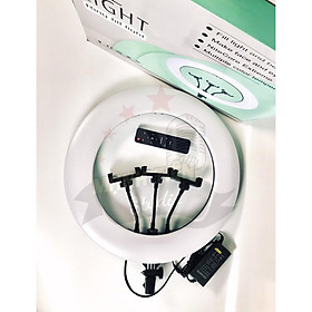 Mua Đèn livestream chụp ảnh bán hàng fb tiktok 45cm XK 818A  3 kẹp điện thoại  chân cao 2.1m  3 chế độ sáng  remote bh 12th