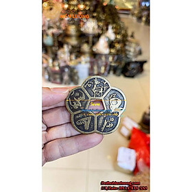 Mua Đồng Tiền Hoa Mai Bằng Đồng Màu Nâu Loại Đẹp Đường Kính 5cm