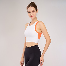 Áo tập Yoga Gym Croptop cho nữ Hibi Sports Mã CR805 có mút nâng ngực bên trong - Trắng - S