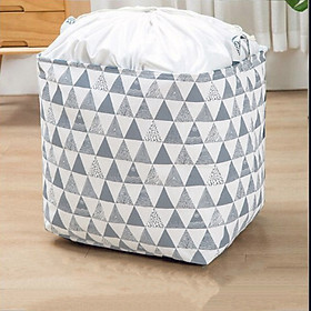 Túi vải vintage cỡ lớn đựng chăn mền drap, quần áo có quai xách dạng túi rút dây kiểu dáng sang trọng-Size Đại (40x50x40cm)- Hàng chính hãng