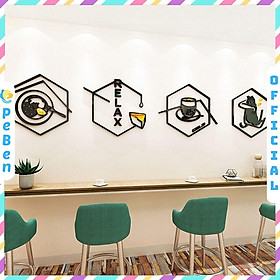 Tranh dán tường mica 3d decor khổ lớn trang trí quán cafe, trà chanh, tà tưa