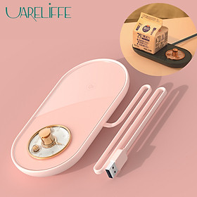 Uareliffe Water Warmer Pad Portable Heating Coasters USB Mini Electric Heating Mat Intelligent Constant Temperature Vintage Pocket Watch Coaster Knob Button Design Heating Coaster With Non-slip Silicone Pad With Timer Winter Use For Milk Water Coffee
