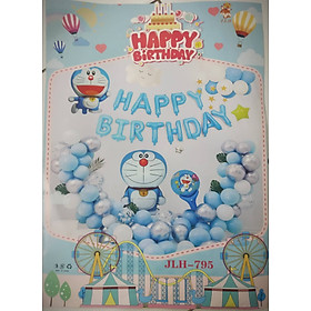 Set bong bóng trang trí sinh nhật, sự kiện cho bé chủ đề Mèo máy Doraemon (Doremon)