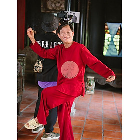 Bộ áo bà nam truyền thống đỏ đô - Có bộ bà ba Bigsize- may sỉ bà ba toàn quốc