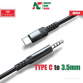 Cáp Chuyển Âm Thanh Cổng Type C Ra Cổng 3.5mm Dài 1m Earldom AUX38 - Hàng Chính Hãng