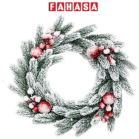 Vòng Hoa Phủ Tuyết 60 cm - Trang Trí Giáng Sinh - Chaang Chiia LP-W24-PE1-SD