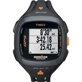 Timex Unisex T5K744 Ironman Run Trainer 2.0 GPS Speed+Distance Black/Orange Watch