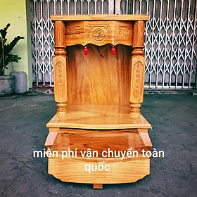 Mua Bàn thờ thần tài ông địa gỗ gõ đỏ ngang 50 cm mẫu mới rất đẹp