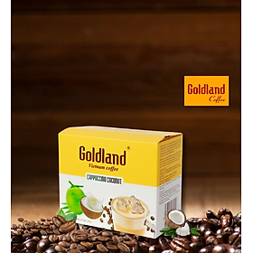 Cà phê Cappuccino Dừa Goldland Hộp 200g (10 gói x 20g)/ Cà phê Song Nguyên
