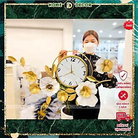 Mua Đồng Hồ Treo Tường Trang Trí Decor Đẹp - Nhập Khẩu Cao Cấp - Mẫu Hoa Mai Vàng May Mắn - BH 5 Năm- D1 Home