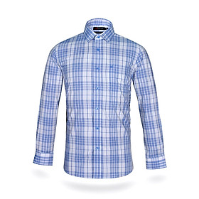 Áo sơ mi nam KHATOCO dài tay kẻ caro A1MD498T1-CNCR090-2409-D