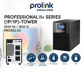 Bộ lưu điện UPS Online PROLiNK PRO902ES (2000VA/1800W) chống mất điện, xung nhiễu, phù hợp với mọi môi trường điện - Hàng chính hãng