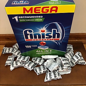 Combo muối rửa bát Finish 1,5kg+viên rửa bát Finish 120 viên+Nước làm bóng bát chén finish 800ml