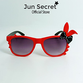 Kính mát trẻ em dáng vuông Jun Secret tròng đính nơ kèm tai thỏ dễ thương dành cho bé gái từ 1 tới 5 tuổi JS200208