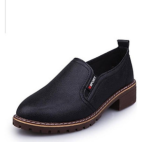 Giày slip on da trơn đế nâu S207