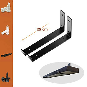 Mua Bộ 2 giá đỡ chữ L pas mặt dưới 25 cm  ke bàn treo tường bằng thép phủ sơn tĩnh điện  kèm phụ kiện vít tắc kê - Hàng chính hãng
