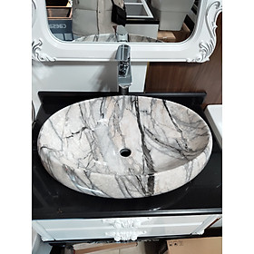 CHẬU LAVABO ĐẶT BÀN ELIP VÂN ĐÁ NHIÊU MÀU