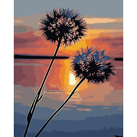 Mua Tranh tô màu theo số Tranh sơn dầu số hoá hình cây cỏ size 30*40cm kèm khung