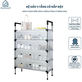 Mua Kệ Giày Inox 5 Tầng Có Vách Ngăn Chắn Bụi  Giá Inox Để Giày Dép 4 - 5 Tầng Có Nắp Đậy  Tủ Giày Thế Hệ Mới - HÀNG CHÍNH HÃNG MINIIN