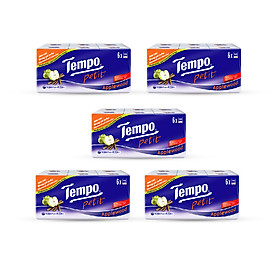 Combo 5 lốc Khăn giấy Tempo Petit Applewood (Lốc 6 gói)