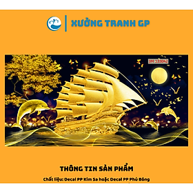 Tranh Dán Tường 3D Gia Phạm Phòng Khách Thuận Buồm Xuôi Gió Có Sẵn Keo - Nhận Đặt Kích Thước Theo Yêu Cầu