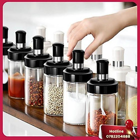 Mua Lọ Đựng Gia Vị  Dầu Ăn  Nước Chấm Bằng Thủy Tinh Trong Suốt Kèm Muỗng Tiện Lợi - Miễn Phí Vận Chuyển