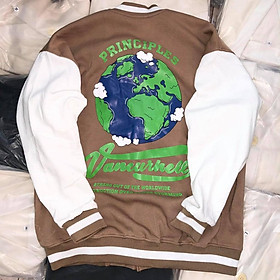 Áo Khoác Cardigan Nỉ Bông TRÁI ĐẤT Unisex NAM NỮ Form Rộng Ulzzang Áo khoác bomber Unisex form rộng freesize chất nỉ ngoại 45-70kg