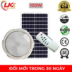 Mua Đèn Led Ốp Trần Năng Lượng Mặt Trời Siêu Sáng 100W CHÍNH HÃNG- LK SOLAR XDD-77100  Sử dụng 100% năng lượng mặt trời  dễ dàng lắp đặt ngoài ban công  phòng khách  phòng ngủ  cảm biến ánh sáng  có remote điều khiển từ xa