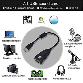 Mua USB sound âm thanh cực chất 7.1- 5HV2 - Dùng cho máy tính  laptop - Hàng chính hãng