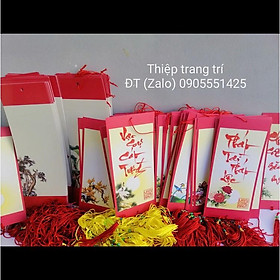 10 tấm Thiệp mi ni trang trí tết có viết chữ thư pháp. Giấy viết thư pháp, Mành tre, biểu lụa thư pháp.Tranh thư pháp.