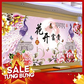 Mua Tranh thêu chữ thập chim công hn0873 148x67cm