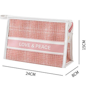 Túi đựng mỹ phẩm du lịch Bóp Ví đựng mỹ phẩm đồ trang điểm Love & Peace TMP15