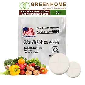 Mua Phân bó lá cao cấp GA3 Greenhome  Gibber 50TB  viên 5gr  dạng sủi  kích thích ra đọt  bông lớn  trái to