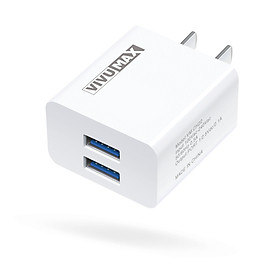 Hình ảnh  Adapter Vivumax CH22W - 2 cổng USB 5V-2.1 thuận tiện cho việc sạc 2 thiết bị 1 lúc, chất liệu PC chống cháy - Hàng chính hãng