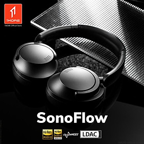 1MORE Tai nghe khử tiếng ồn chủ động Bluetooth không dây Sonoflow, Hi-Res LDAC 12 EQ, Pin 70H, Kết nối 2 thiết bị, 5 Mic Màu sắc: Đen