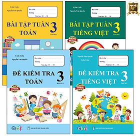 Sách - Combo Bài Tập Tuần và Đề Kiểm Tra lớp 3 - Toán và Tiếng Việt học kì 1 (4 cuốn)