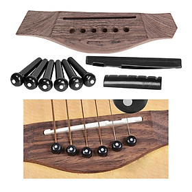 Acoustic Guitar Bridge Pins Slotted Nut Saddle Repairing Kit Accessories