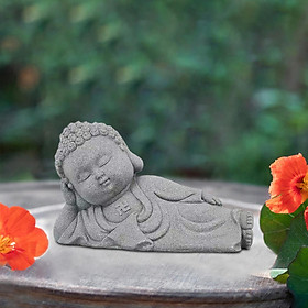 Sandstone Buddha Statue Ornament Small for Garden Decoration Indoor/Outdoor