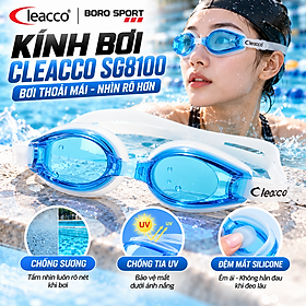 Kính Bơi CLEACCO SG8100 Chống Sương Chống Tia UV Mặt Kính Polycarbonate Đệm Mắt Silicone
