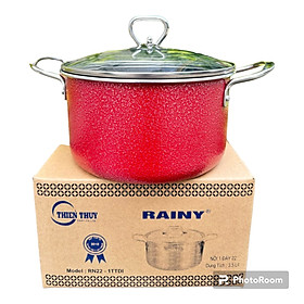Mua Nồi Nhóm Chống Dính Vân Đá  RAINY Nắp Kính  20cm- Hàng Chính Hãng
