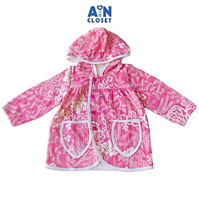 Áo khoác có nón bé gái Họa tiết Hoa hồng trắng - AICDBG6CMAOR - AIN Closet