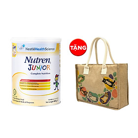 Thực phẩm dinh dưỡng Nutren Junior Thụy Sĩ hỗ trợ tăng cân tiêu hóa tốt cho trẻ từ 1 đến 10 tuổi 800g - Tặng Túi cói con mèo