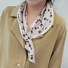 Khăn lụa đa năng quàng cổ và trang trí thời trang họa tiết vintage AKL23 họa tiết ô vuông (chọn mầu)