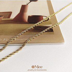 Vòng cổ MEE xoắn cá tính bản nhỏ, dây chuyền vintage - N2542